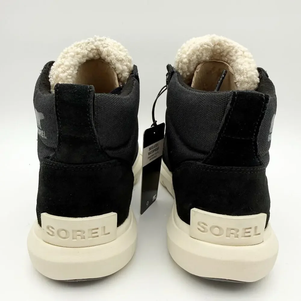 Sorel Women Explorer Next Hiker Bootie US 7 Black Suede Waterproof Insulated NIB
